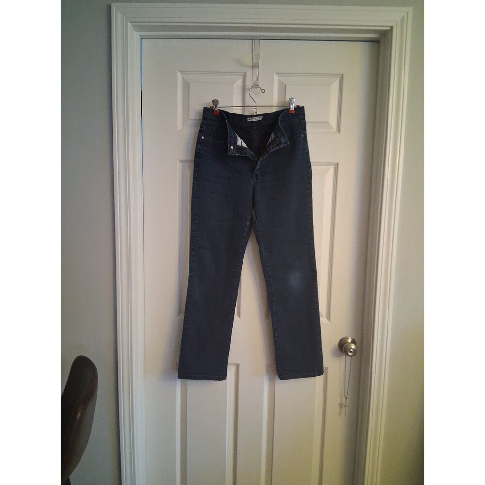 Lee Jeans Women 10 Dark Wash Relaxed Fit Straight Leg At The Waist
